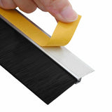 Spazzole per porte autoadesive 12 pcs Argento 100 cm