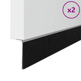 Spazzole per porte autoadesive 2 pcs Argento 100 cm