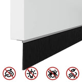Spazzole per porte autoadesive 2 pcs Argento 100 cm