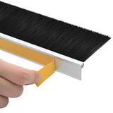 Spazzole per porte autoadesive 2 pcs Argento 100 cm