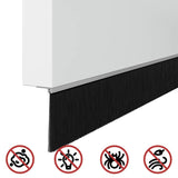 Spazzole per porte autoadesive 12 pcs Argento 100 cm