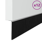 Spazzole per porte autoadesive 12 pcs Argento 100 cm