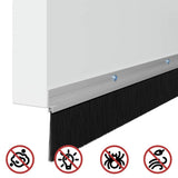 Spazzole per porte a vite 2 pcs Argento 100 cm