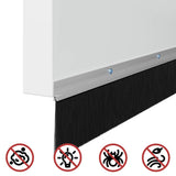 Spazzole per porte a vite 6 pcs Argento 100 cm