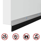 Spazzole per porte a vite 12 pcs Argento 100 cm