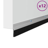 Spazzole per porte a vite 12 pcs Argento 100 cm