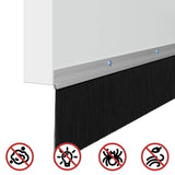 Spazzole per porte a vite 12 pcs Argento 100 cm
