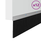 Spazzole per porte a vite 12 pcs Argento 100 cm