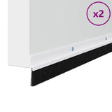 Spazzole per porte a vite 2 pcs Bianco 100 cm Lega di alluminio