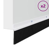 Spazzole per porte a vite 2 pcs Bianco 100 cm Lega di alluminio