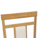 Sedia da pranzo 2 pcs Naturale e chiaro Legno di gomma solido