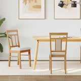 Sedia da pranzo 2 pcs Naturale e chiaro Legno di gomma solido