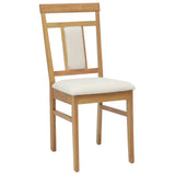Sedia da pranzo 2 pcs Naturale e chiaro Legno di gomma solido
