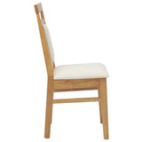 Sedia da pranzo 2 pcs Naturale e chiaro Legno di gomma solido