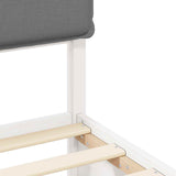 Letto con Testiera Rivestita Grigio chiaro 120 x 190 cm