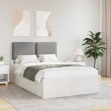 Letto con Testiera Rivestita Grigio chiaro 120 x 190 cm