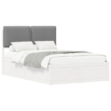 Letto con Testiera Rivestita Grigio chiaro 120 x 190 cm