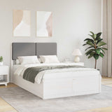 Letto con Testiera Rivestita Grigio chiaro 120 x 200 cm