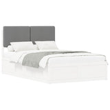 Letto con Testiera Rivestita Grigio chiaro 120 x 200 cm