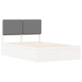 Letto con Testiera Rivestita Grigio chiaro 120 x 200 cm