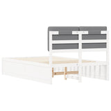 Letto con Testiera Rivestita Grigio chiaro 120 x 200 cm