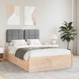 Letto con Testiera Rivestita Grigio chiaro 120 x 200 cm