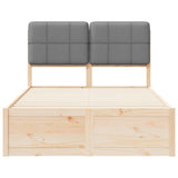 Letto con Testiera Rivestita Grigio chiaro 120 x 200 cm