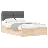 Letto con Testiera Rivestita Grigio scuro 120 x 200 cm