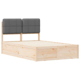 Letto con Testiera Rivestita Grigio scuro 120 x 200 cm