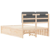 Letto con Testiera Rivestita Grigio scuro 120 x 200 cm