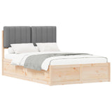 Letto con Testiera Rivestita Grigio chiaro 120 x 190 cm