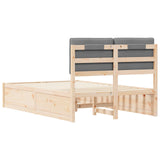 Letto con Testiera Rivestita Grigio chiaro 120 x 190 cm