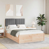 Letto con Testiera Rivestita Grigio scuro 120 x 190 cm