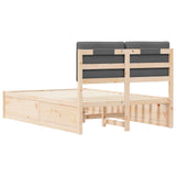 Letto con Testiera Rivestita Grigio scuro 120 x 190 cm