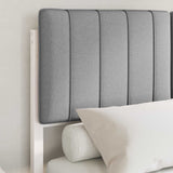 Letto con Testiera Rivestita Grigio chiaro 120 x 190 cm