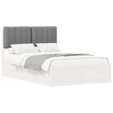 Letto con Testiera Rivestita Grigio chiaro 120 x 190 cm