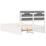 Letto con Testiera Rivestita Grigio chiaro 120 x 190 cm