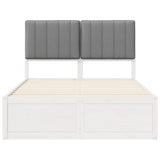 Letto con Testiera Rivestita Grigio chiaro 120 x 190 cm