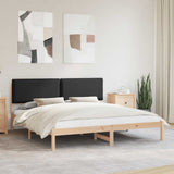 Letto con Testiera Rivestita Nero 200 x 200 cm