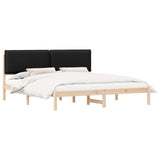 Letto con Testiera Rivestita Nero 200 x 200 cm