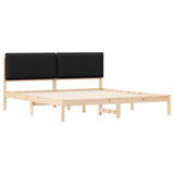 Letto con Testiera Rivestita Nero 200 x 200 cm