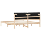 Letto con Testiera Rivestita Nero 200 x 200 cm