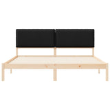 Letto con Testiera Rivestita Nero 200 x 200 cm
