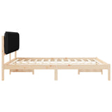 Letto con Testiera Rivestita Nero 200 x 200 cm