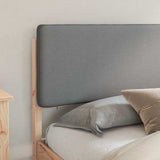Letto con Testiera Rivestita Grigio chiaro 200 x 200 cm