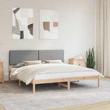 Letto con Testiera Rivestita Grigio chiaro 200 x 200 cm