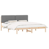 Letto con Testiera Rivestita Grigio chiaro 200 x 200 cm