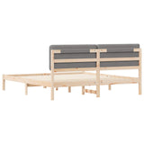 Letto con Testiera Rivestita Grigio chiaro 200 x 200 cm
