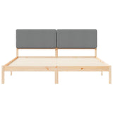 Letto con Testiera Rivestita Grigio chiaro 200 x 200 cm