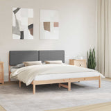 Letto con Testiera Rivestita Grigio scuro 200 x 200 cm